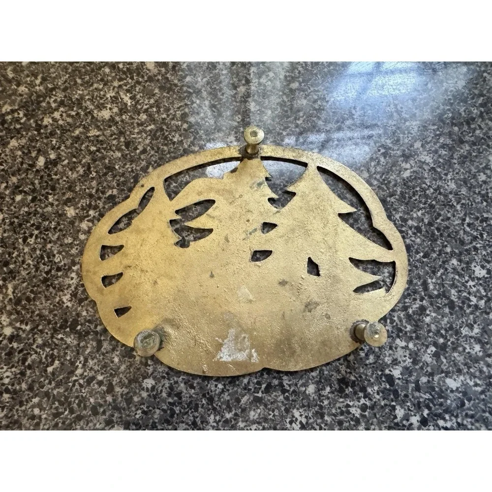 Vintage Brass Goose With‎ Wreath Christmas Goose Brass Trivet